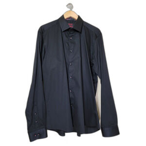 Men's Jared Long Black Long Sleeve Button Shirt - XL